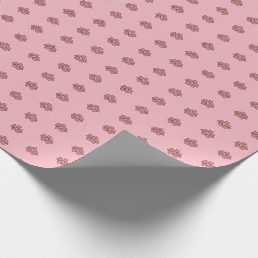 Niedliche rosa Blume Geschenkpapier (Ecke)