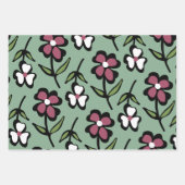 niedliche rosa Blume Geschenkpapier Set (Vorderseite 2)