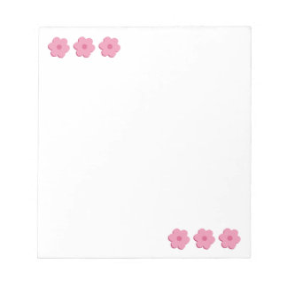 Niedliche, rosa Blume, minimale Notepad-Kratzfläch Notizblock