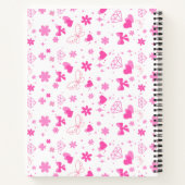 Niedliche rosa Blume Muster, Girly Floral Design Notizblock (Rückseite)