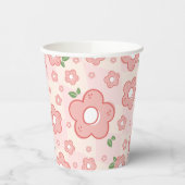 Niedliche rosa Blume Party Paper Cups Pappbecher (Links)
