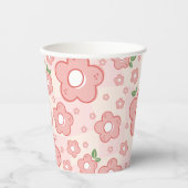 Niedliche rosa Blume Party Paper Cups Pappbecher (Vorderseite)