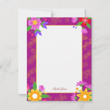 Niedliche, rosa Blume personalisierte, flache Note