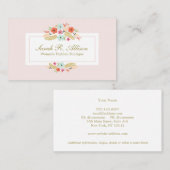 Niedliche Rosa Blume Vintage Blumengebirge Boutiqu Visitenkarte (Vorne/Hinten)