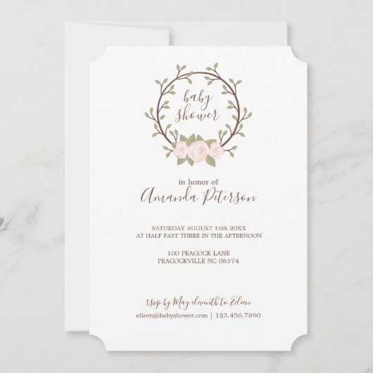 Niedliche Rosa Blumenkleider Kinderdusche Einladung (Vorderseite)