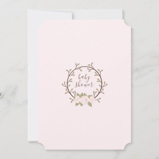 Niedliche Rosa Blumenkleider Kinderdusche Einladung (Rückseite)