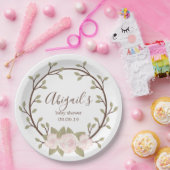 Niedliche Rosa Blumenkleider Kinderdusche Pappteller (Party)