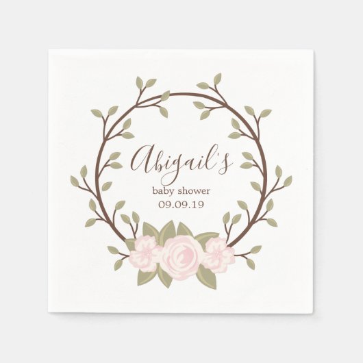 Niedliche Rosa Blumenkleider Kinderdusche Serviette (Vorderseite)