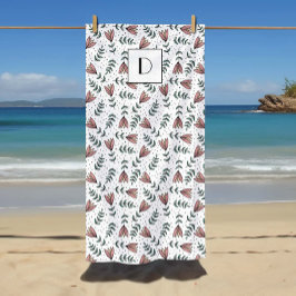 Niedliche Rosa Blumenmuster Blume Muster Ihr Name Strandtuch