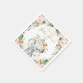 Niedliche Rosa Blush Tropical Elephant Baby Dusche Serviette (Ecke)