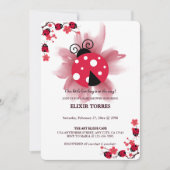 Niedliche Rosa Blüte Unsere kleine Liebe Bug Baby Einladung (Vorderseite)