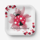 Niedliche Rosa Blüte Unsere kleine Liebe Bug Baby Pappteller (Vorderseite)