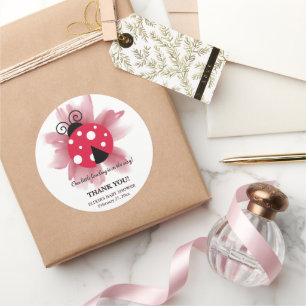 Niedliche Rosa Blüte Unsere kleine Liebe Bug Baby  Runder Aufkleber