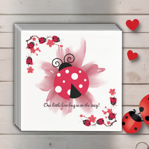 Niedliche Rosa Blüte Unsere kleine Liebe Bug Baby Serviette