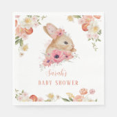 niedliche Rosa Blütendusche Serviette (Vorderseite)