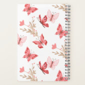 Niedliche rosa Blütenschmetterlinge Behielt Babysp Notizblock (Rückseite)