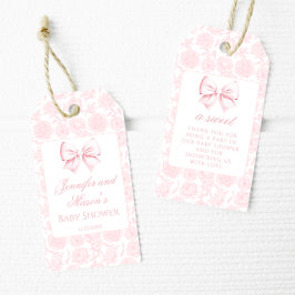 Niedliche Rosa-Bogen Blumenbrause Mädchen Dusche D Geschenkanhänger