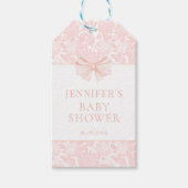 Niedliche Rosa-Bogen Blumenbrause Mädchen Dusche D Geschenkanhänger (Vorderseite)