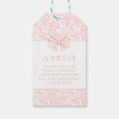 Niedliche Rosa-Bogen Blumenbrause Mädchen Dusche D Geschenkanhänger (Rückseite)