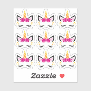 Niedliche rosa Bogenunicorn-Aufkleber Aufkleber