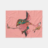 Niedliche Rosa Boho Flamingo Girl's Bedroom Deco Fleecedecke (Vorderseite (Horizontal))