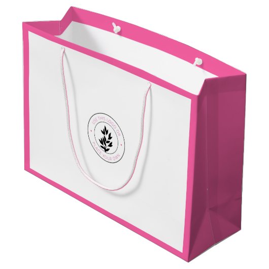 Niedliche rosa Boutique Große Geschenktüte (Rückseite Schrägansicht)