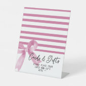 Niedliche rosa Bow Cards & Geschenke Sockelschild (Vorderseite)