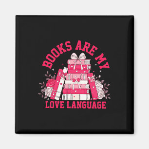 Niedliche rosa Bücher sind meine Liebe Sprache Val Magnet