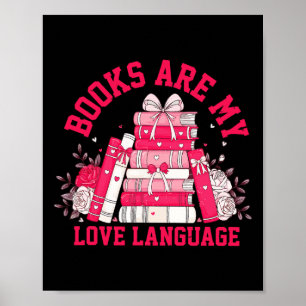 Niedliche rosa Bücher sind meine Liebe Sprache Val Poster
