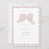 Niedliche Rosa Bugband Babydusche Einladung (Vorderseite)