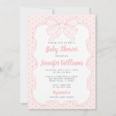 Niedliche Rosa Bugband Babydusche Einladung (Vorderseite)