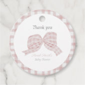 Niedliche Rosa Bugband Babydusche Geschenkanhänger (Vorderseite)