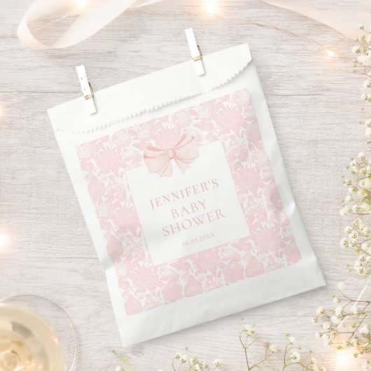 Niedliche, rosa Bugband-Babydusche Geschenktütchen (Ausgeschnitten)