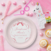 Niedliche Rosa Bugband Boho Babydusche Pappteller (Party)