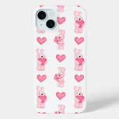 Niedliche rosa Bunnies mit Herz-Muster Case-Mate iPhone Hülle (Rückseite)