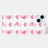 Niedliche rosa Bunnies mit Herz-Muster Case-Mate iPhone Hülle (Rückseite (Horizontal))