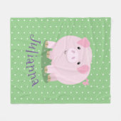 Niedliche Rosa-Cartoon-Abbildung Fleecedecke (Vorderseite (Horizontal))