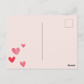 Niedliche Rosa Cat Hearts Gold Liebe Postkarte (Rückseite)