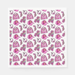 Niedliche Rosa Coole Girl-Dinge Serviette