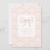 Niedliche Rosa-Damaskow-Babydusche Einladung (Rückseite)