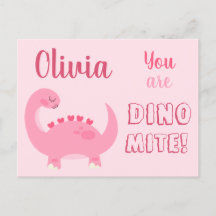 Niedliche Rosa-Dinosaurier-Girl Valentine's Day Di