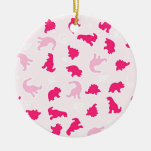 Niedliche rosa Dinosaurier Keramik Ornament