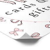 Niedliche rosa Doodle Bow Cards & Geschenke Poster (Ecke)