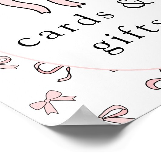 Niedliche rosa Doodle Bow Cards & Geschenke Poster (Ecke)