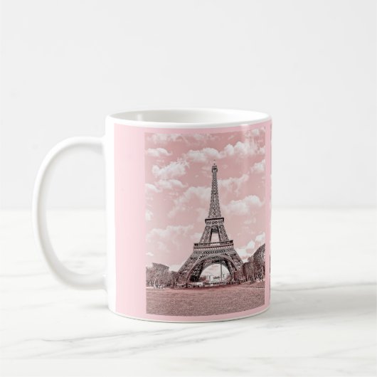 Niedliche rosa Eiffel-Turm-Tasse Kaffeetasse (Links)