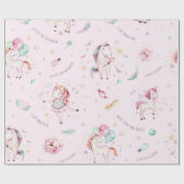 Niedliche, rosa Einhörner machen Ihre eigene Babyd Geschenkpapier (Flach)