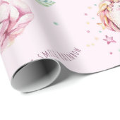 Niedliche, rosa Einhörner machen Ihre eigene Babyd Geschenkpapier (Rolleneckpunkt)