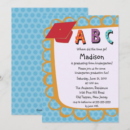 NIEDLICHE rosa Einladung (Vorne/Hinten)