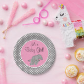 Niedliche rosa Elefant-Mädchen-Baby-Dusche Pappteller (Party)