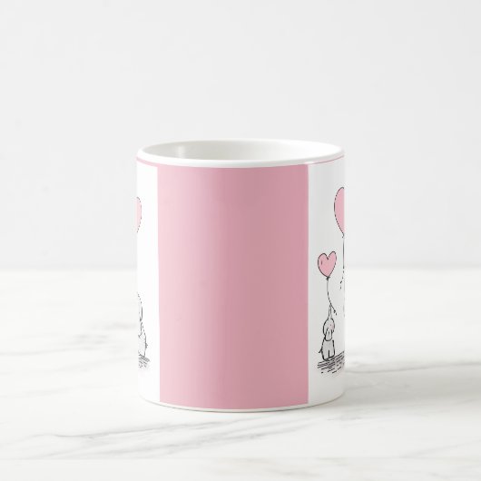 Niedliche rosa Elefanten Kaffeetasse (Mittel)